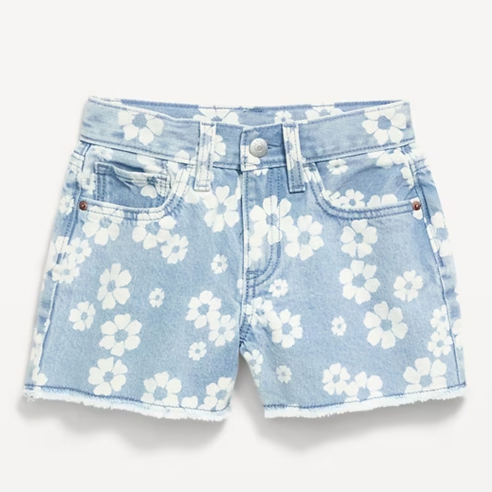 Old Navy Light Blue Denim Floral Shorts